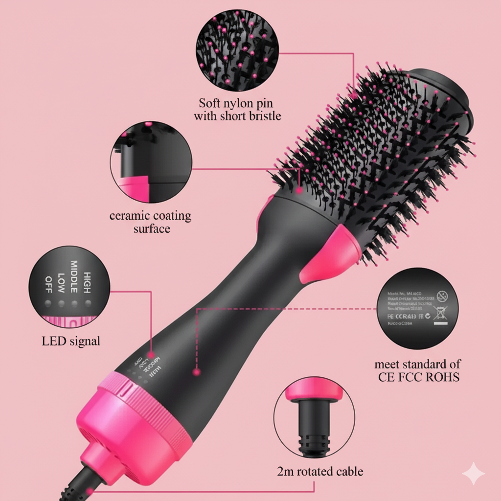 3 in 1 Hair Dryer & Volumizing Hot Air Brush